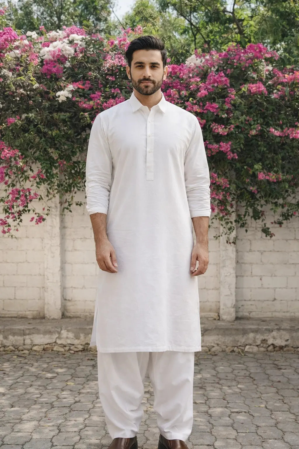 Classic White Cotton Shalwar Kameez