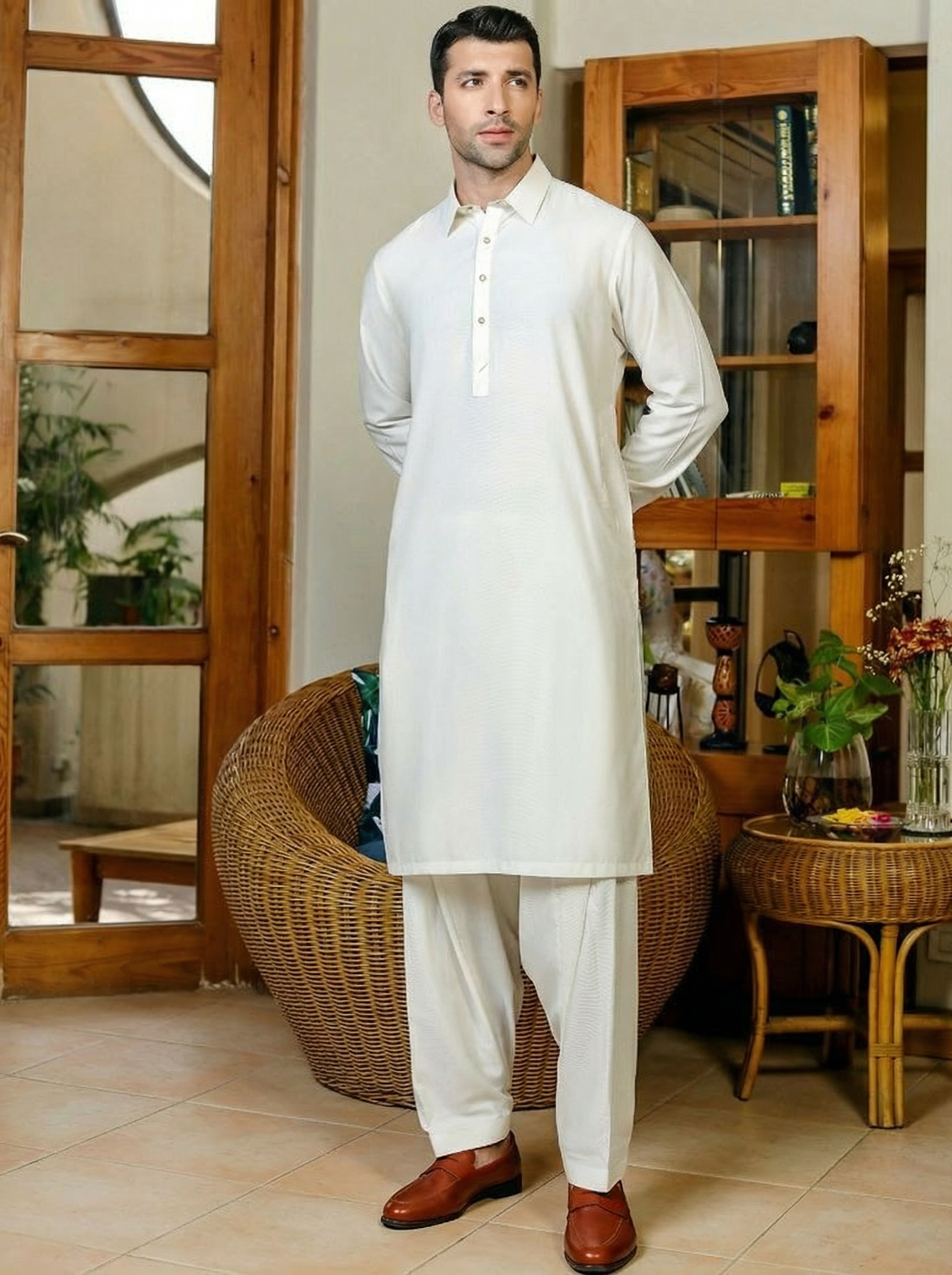 Off-White Premium Cotton Shalwar Kameez