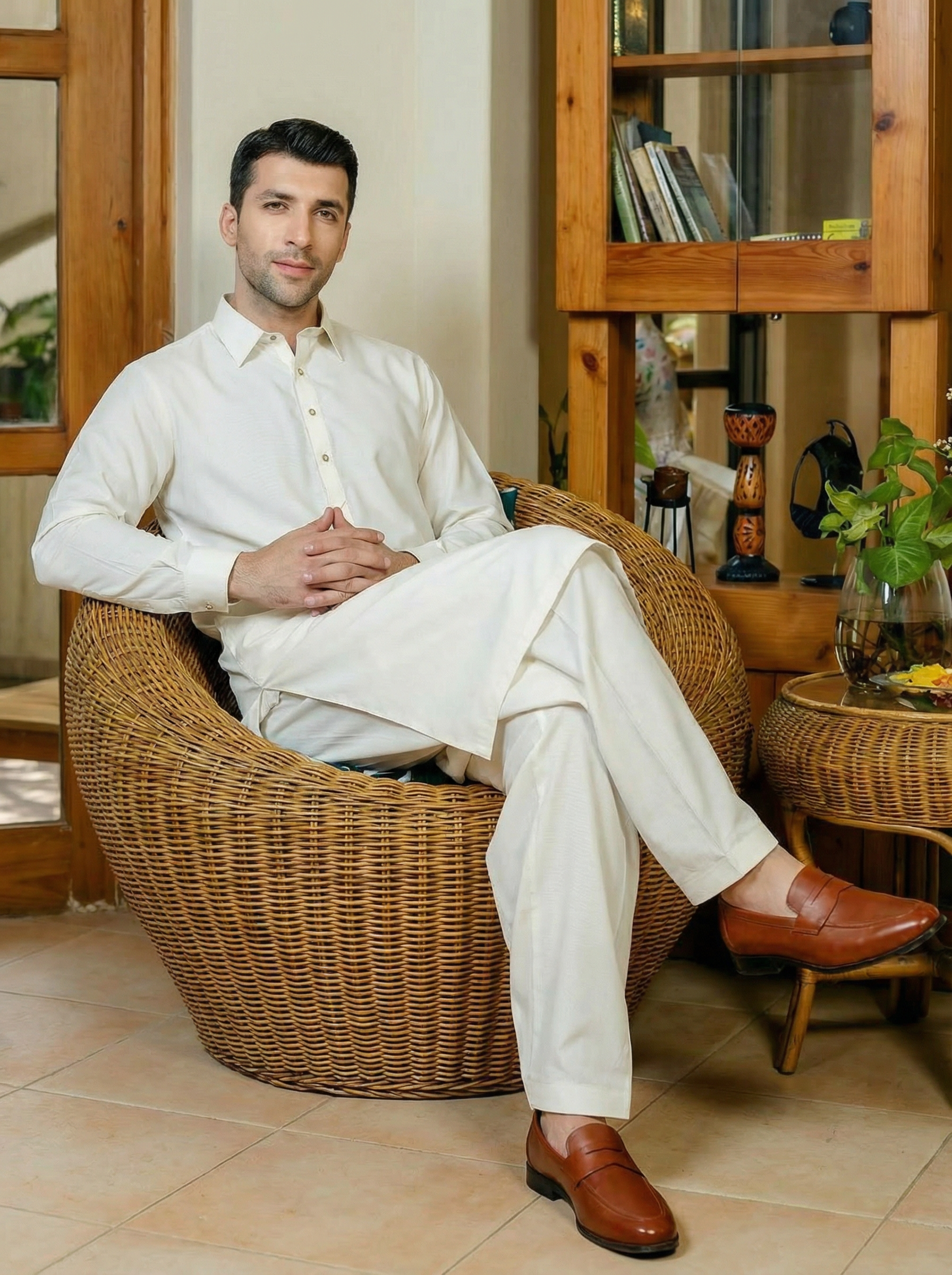 Off-White Premium Cotton Shalwar Kameez