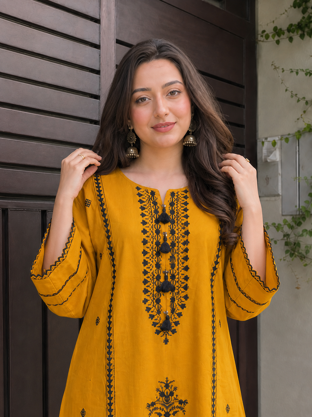Marigold Majesty Embroidered Suit Set